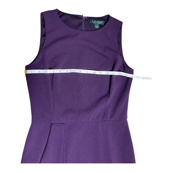 LAUREN RALPH LAUREN Women’s Purple Violet Waist Detail Dress Size 4 Elegant Fit - Picture 6 of 10